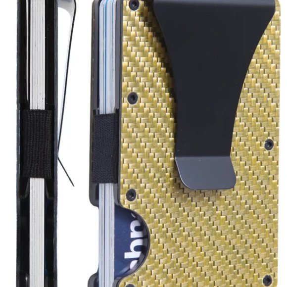 Minimalist Wallet Slim Carbon Fiber RFID Blocking Card Holder Wallet Money Clip - Picture 3 of 3